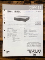 Sony CDP-111 CD Player  Service Manual *Original*