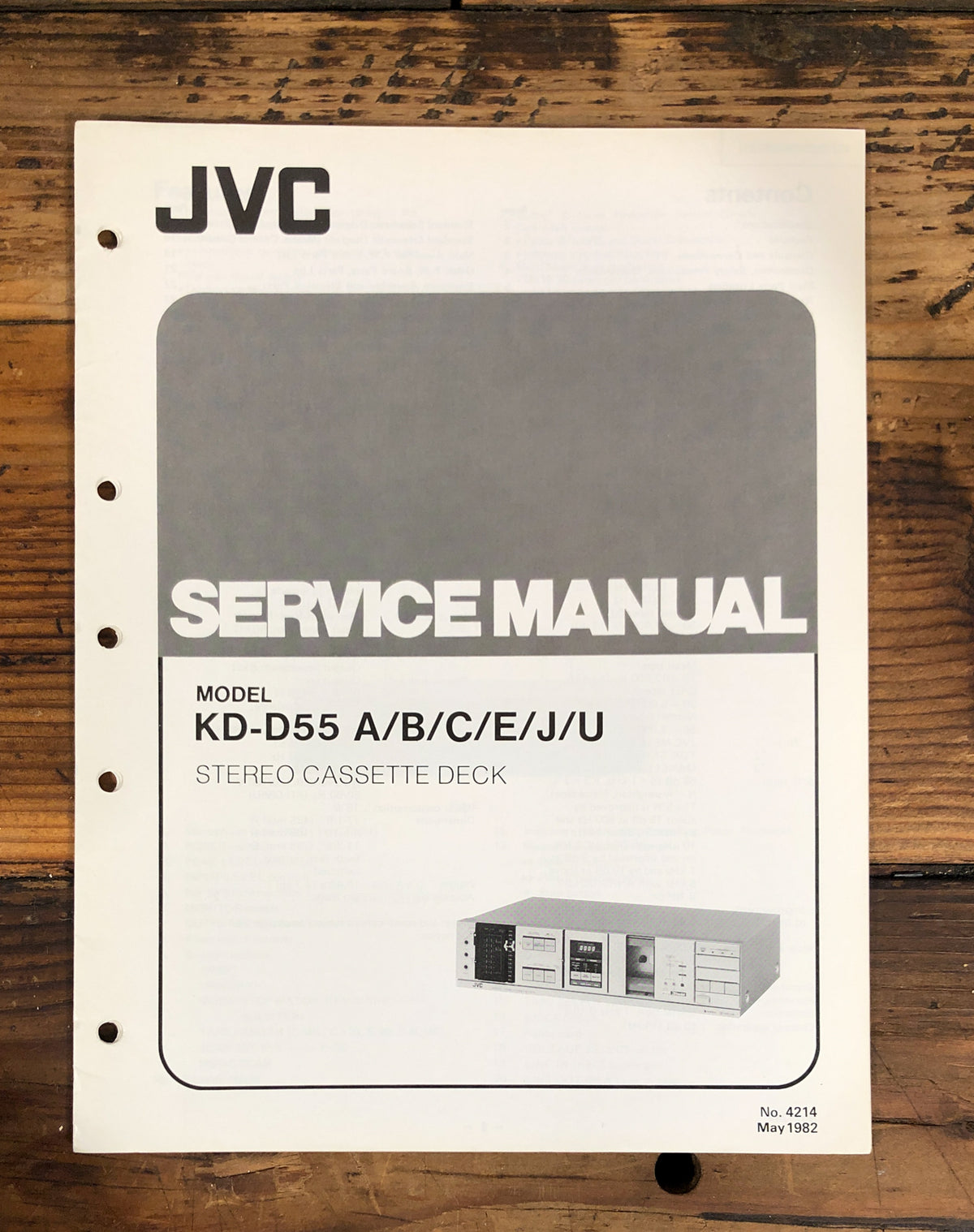 JVC KD-D55 Cassette  Service Manual *Original*