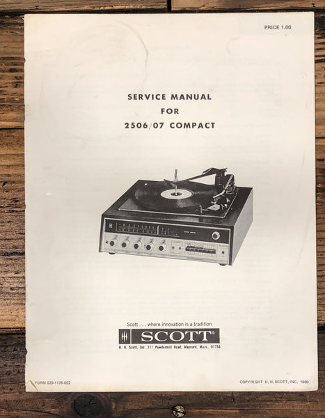 HH Scott Model 2506 2507 Compact Stereo Service Manual *Original*