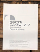 Nakamichi CA-7 CA-7A Amplifier  Owner / User Manual *Original*