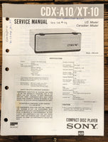 Sony CDX-A10 XT-10 CD Player Service Manual *Original*