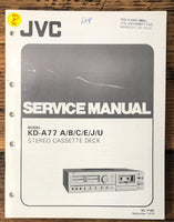 JVC KD-A77 Cassette  Service Manual *Original*
