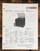 Fisher MC-750 Stereo  Service Manual *Original*