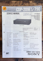 Sony CDP-209ES CDP-790 CD Player  Service Manual *Original*