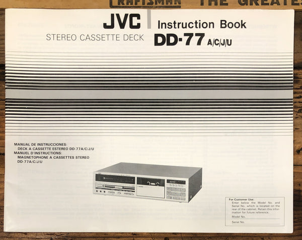 JVC DD-77 Cassette Service Manual *Original*