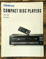 Onkyo DX-1700 DX-2700 CD Player 3 pg Dealer Brochure  *Original*