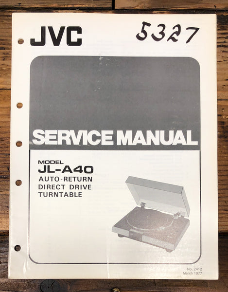 JVC JL-A40 Record Player / Turntable  Service Manual *Original*