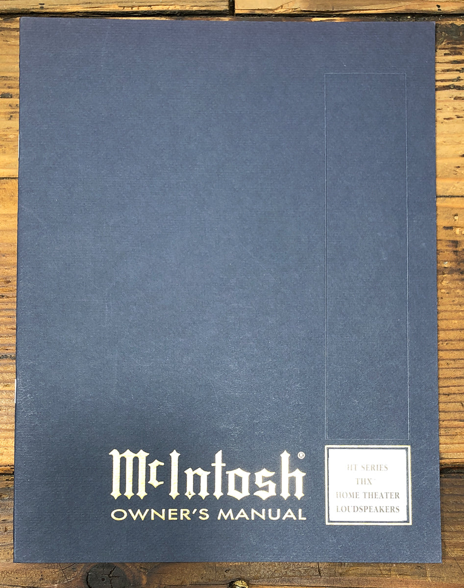 McIntosh HT Series THX Speaker Owners / User Manual *Original*