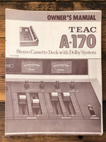 Teac Model A-170 Cassette  Owner / User Manual *Original*