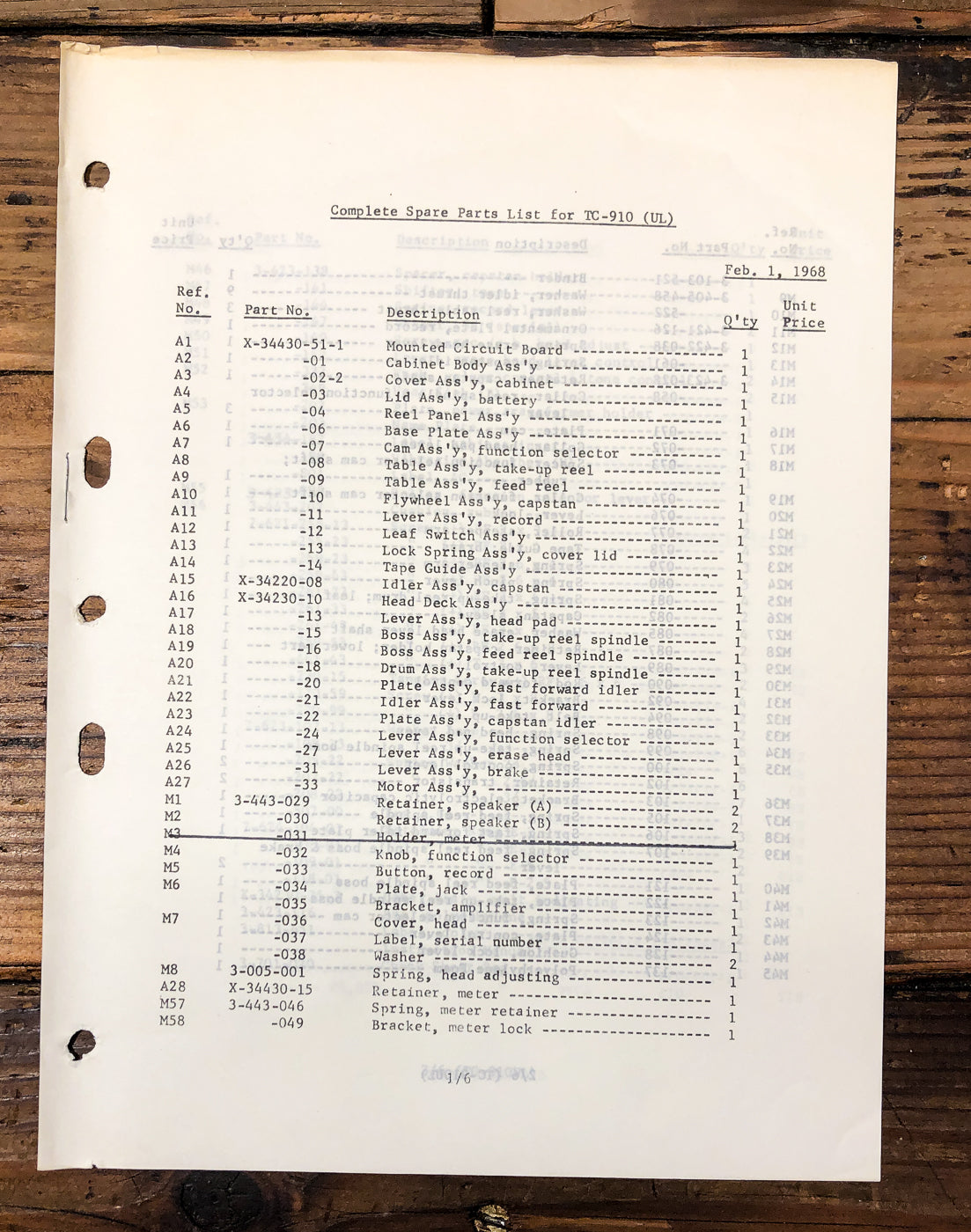 Sony TC-910 Reel to Reel Service Manual *Original*