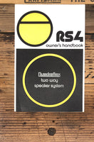 Quadraflex Model RS4 RS-4 Speaker Owners / User Manual *Original*