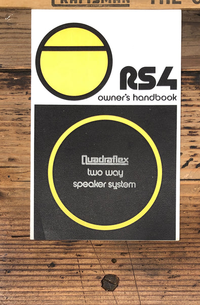 Quadraflex Model RS4 RS-4 Speaker Owners / User Manual *Original*