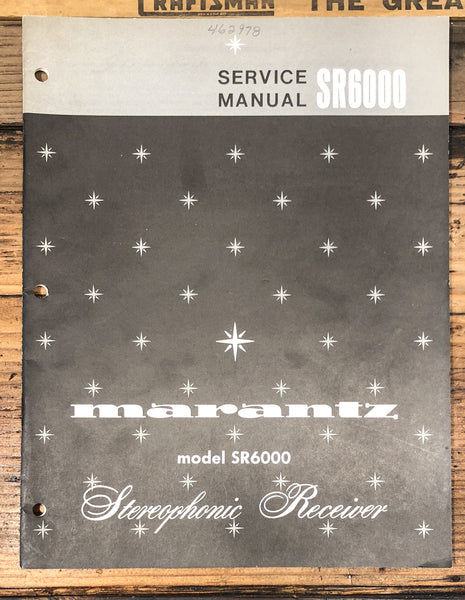 Marantz SR6000 Receiver  Service Manual *Original*