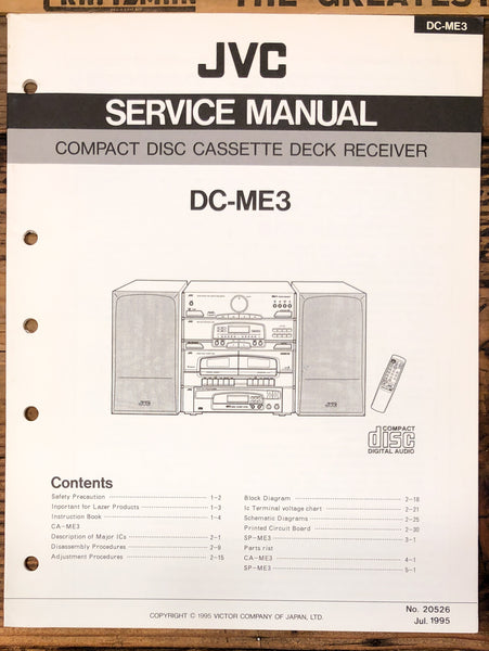 JVC DC-ME3 Receiver  Service Manual *Original*