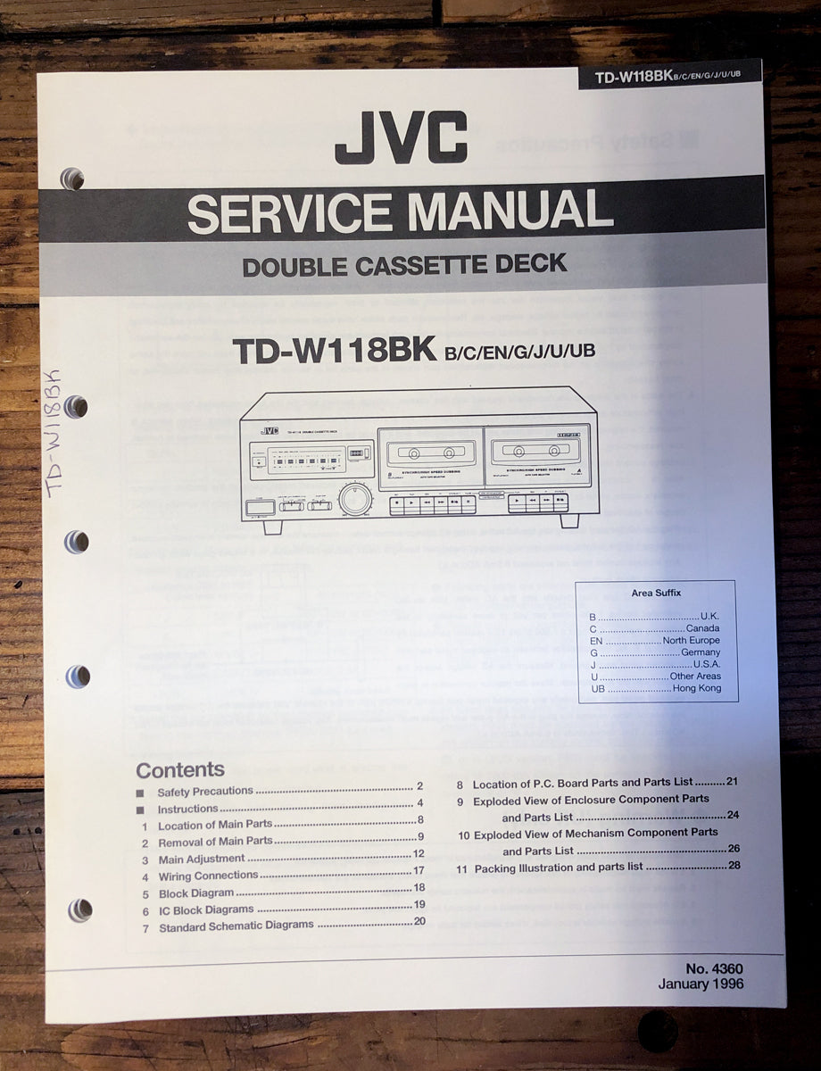 JVC TD-W118   Service Manual *Original*