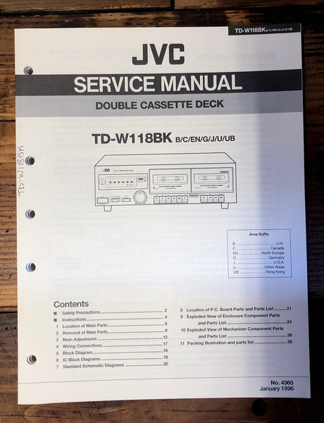 JVC TD-W118   Service Manual *Original*
