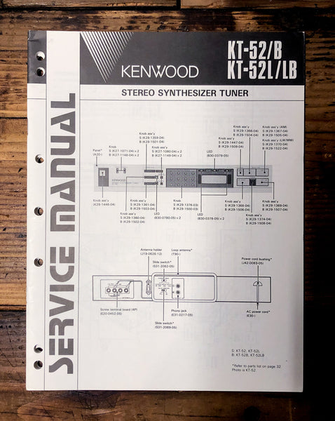 Kenwood KT-52 KT-52L Tuner  Service Manual *Original*