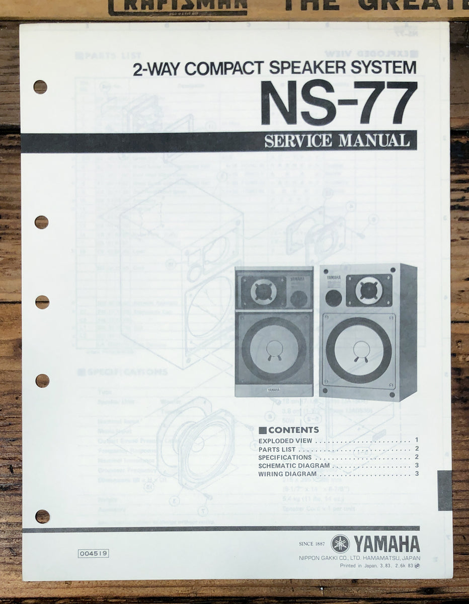 Speaker *Original* – Vintage Audio Store - Vintage Service Manuals ...