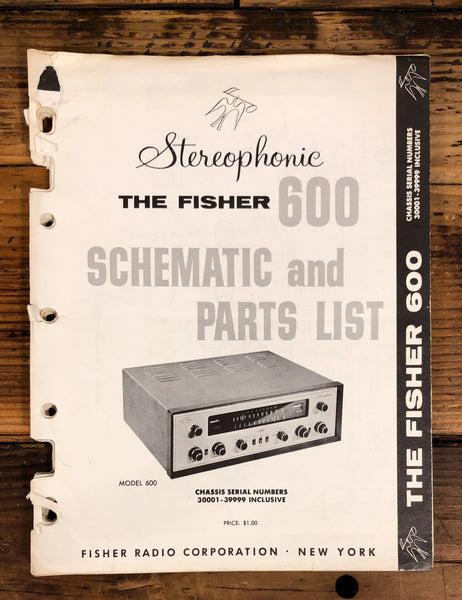 Fisher Model 600 Receiver  Service Manual *Original*