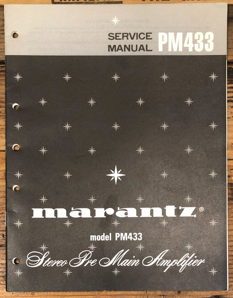 Marantz PM-433 PM433 Preamp / Preamplifier Service Manual *Original*
