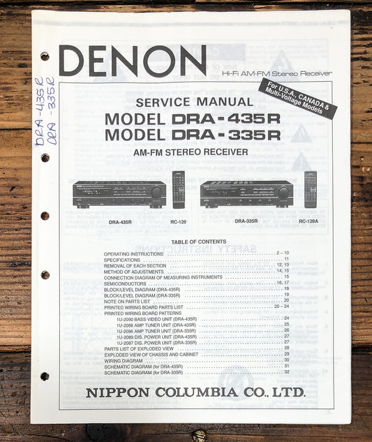Denon DRA-335R DRA-435R Receiver Service Manual *Original*