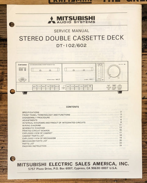 Mitsubishi DT-102 DT-602 Cassette Service Manual *Original*