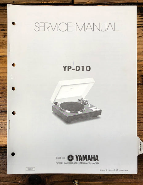 Yamaha YP-D10 Record Player / Turntable  Service Manual *Original*