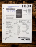 Sony HCD-C33 Stereo  Service Manual *Original*