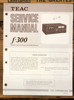 TEAC F-300 Cassette  Service Manual *Original*
