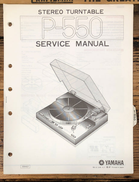 Yamaha P-550 Record Player / Turntable  Service Manual *Original*