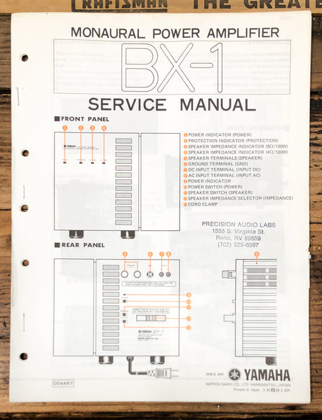Yamaha BX-1 Amplifier  Service Manual *Original*
