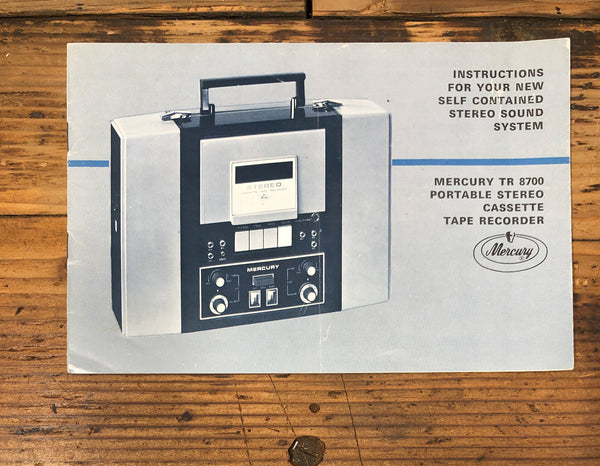 Mercury TR 8700 Cassette Recorder Owners / User Manual *Original*