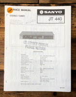 Sanyo JT440 JT-440 Tuner  Service Manual *Original*