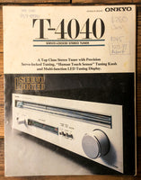 Onkyo T-4040 Tuner 3pg Dealer Brochure *Orig*