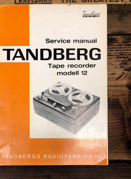 Tandberg Model 12 Reel to Reel Service Manual *Original*
