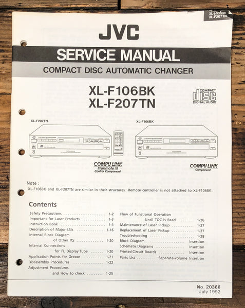 JVC XL-F106 XL-F207  CD Player Service Manual *Original*
