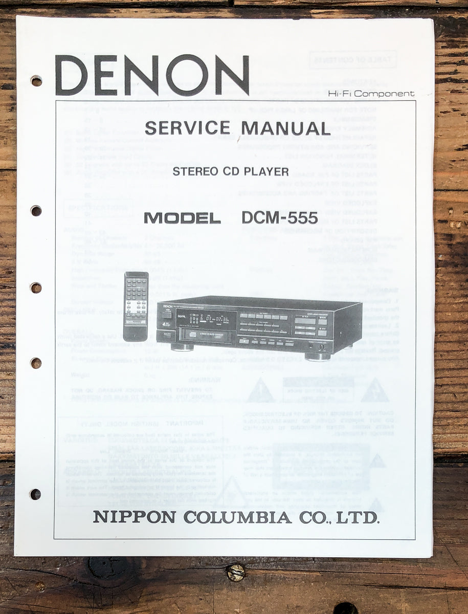 Denon DCM-555 CD Player Service Manual *Original*