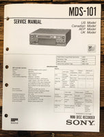 Sony MDS-101 MD Recorder Service Manual *Original*