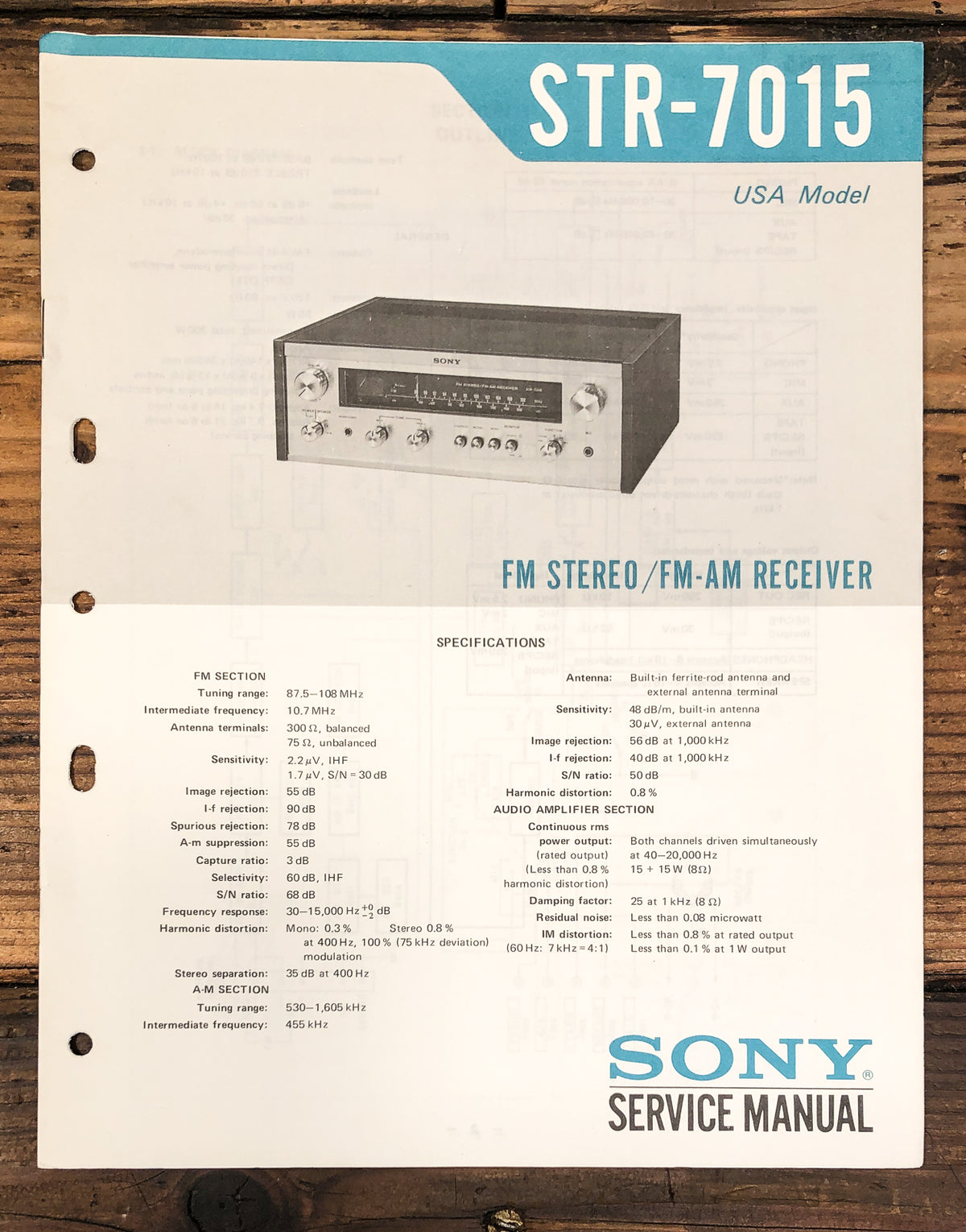 Sony STR-7015 Receiver Service Manual *Original*