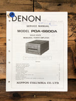 Denon POA-6600A Amplifier  Service Manual *Original*
