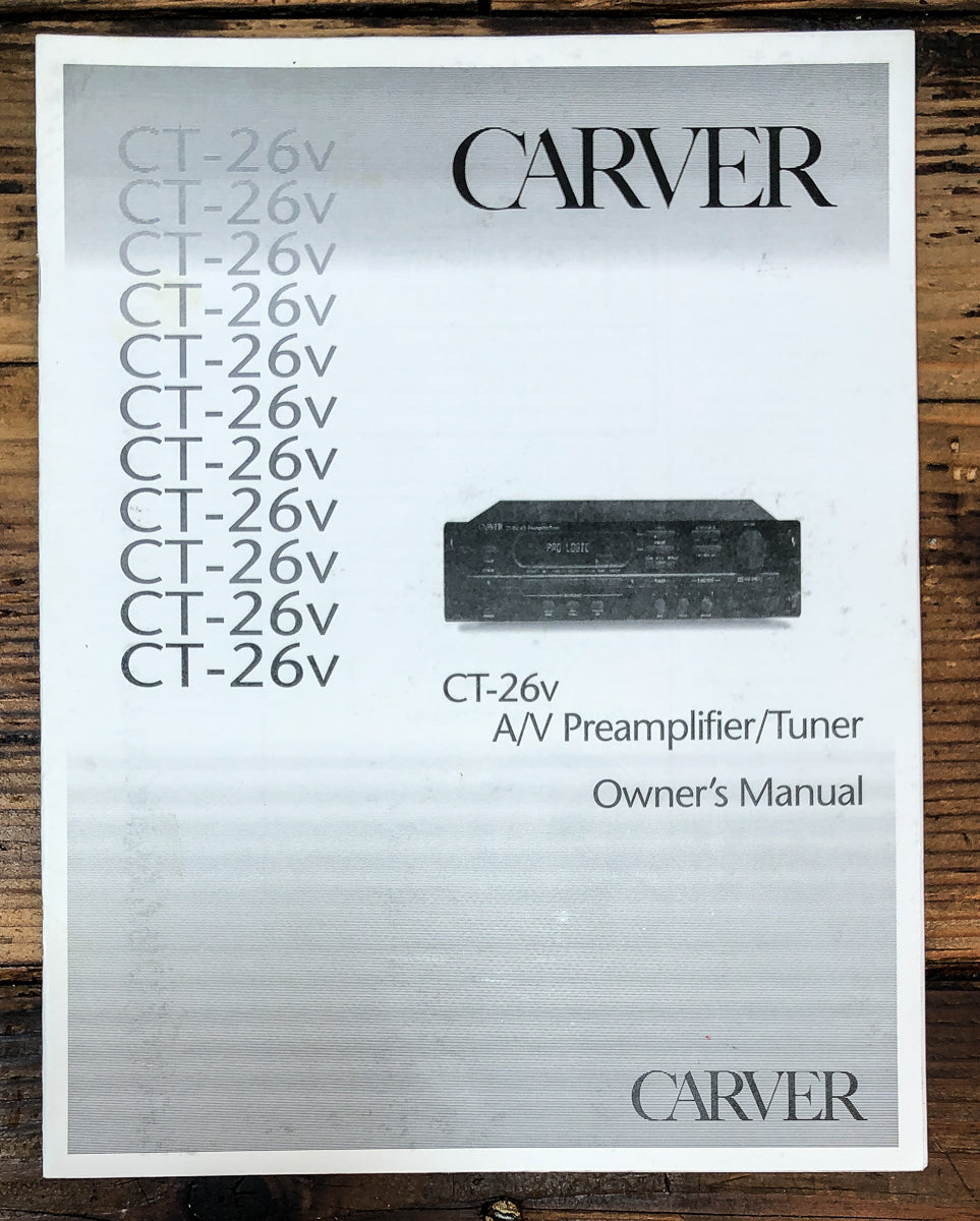 Carver CT-26V Preamp / Tuner Owners / User Manual *Original*