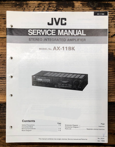 JVC AX-11 AX-11BK Amplifier  Service Manual *Original*