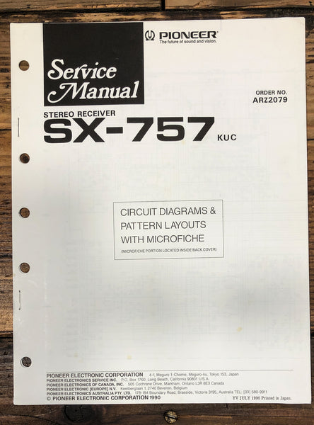 Pioneer SX-757 Receiver Service Manual *Original*