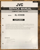 JVC XL-V200B CD Player Supplement Service Manual *Original*