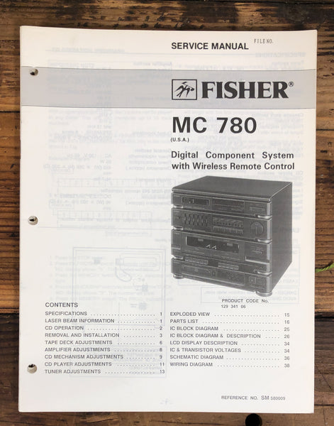 Fisher MC-780 Stereo  Service Manual *Original*