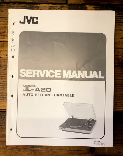 JVC JL-A20 Record Player / Turntable  Service Manual *Original*