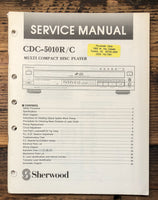 Sherwood CDC-5010R CDC-5010C CD Player  Service Manual *Original*