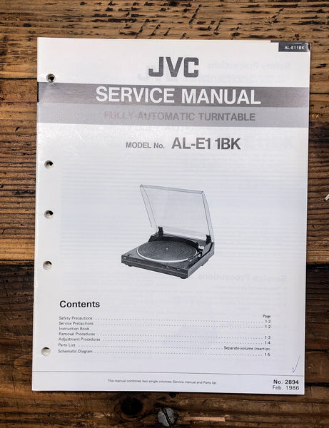 JVC AL-E1 BK Record Player / Turntable  Service Manual *Original*