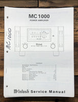 McIntosh MC1000 MC-1000 Amplifier  Service Manual *Original*