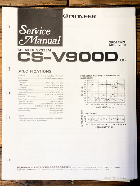 Pioneer CS-V900D Speaker  Service Manual *Original*